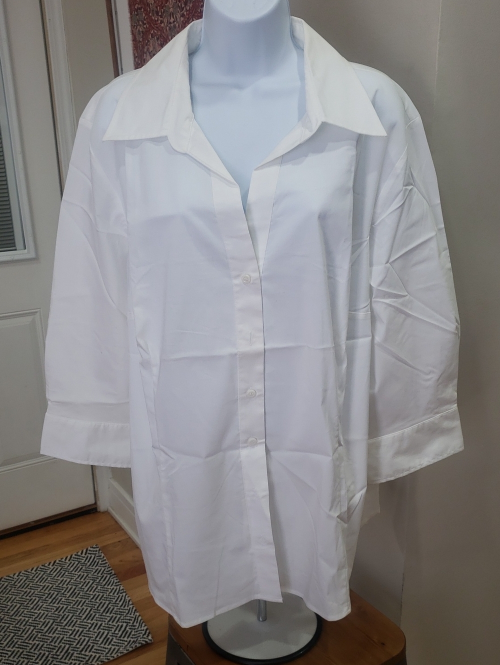 Worthington Woman Stretch Classic White Button-Up Shirt, 3X